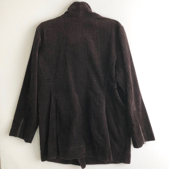 Eileen Fisher Corduroy Asymmetric Zip Coat Jacket - Picture 5 of 7